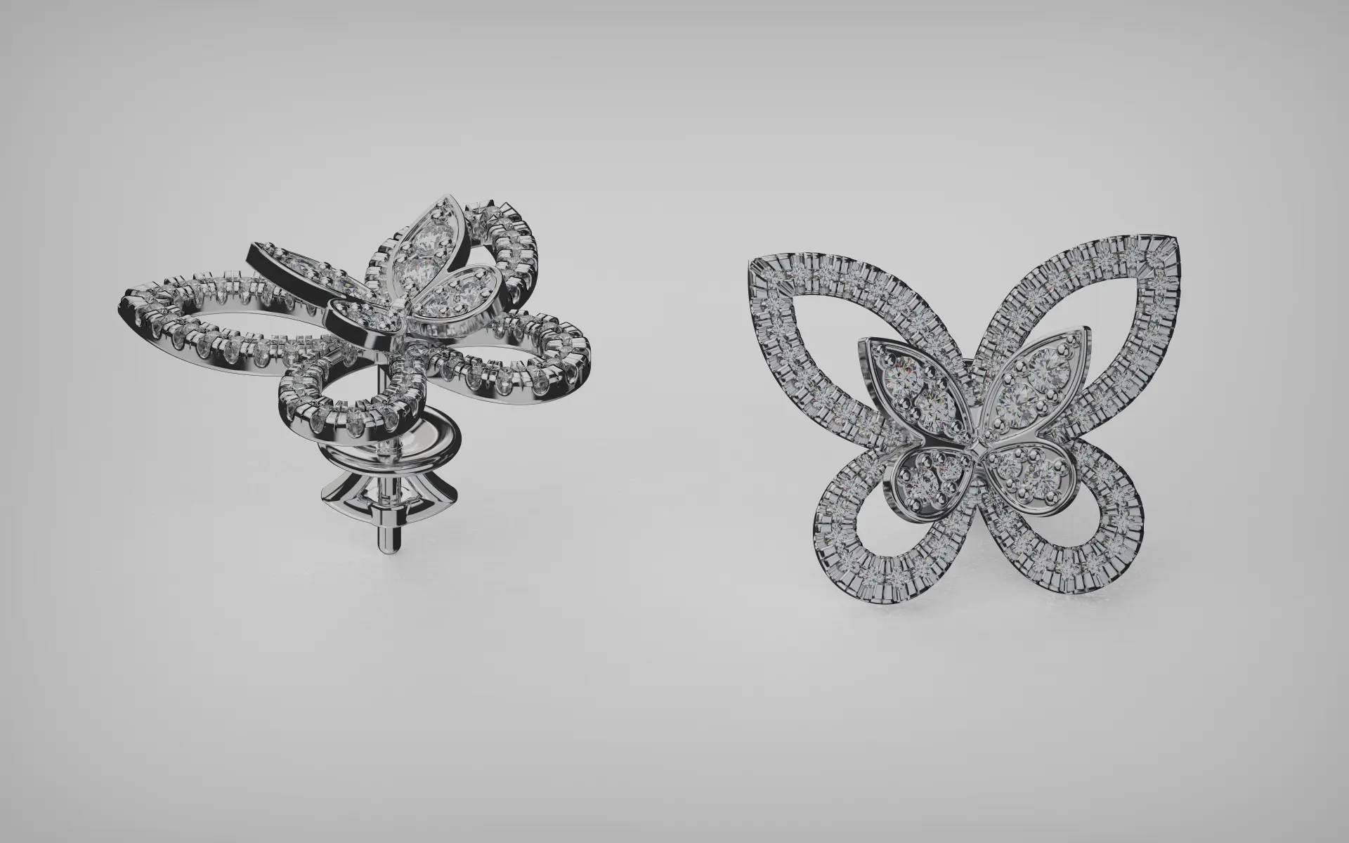 Серьги Graff - Butterfly Silhouette Diamond Stud