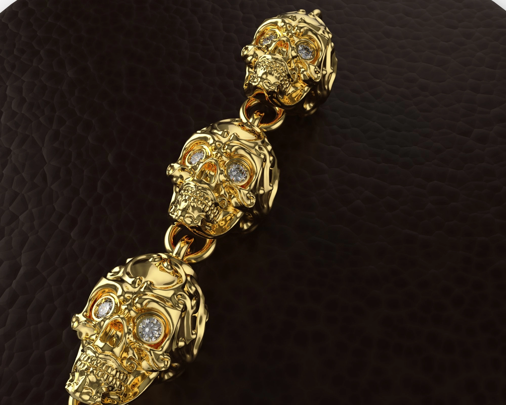 Браслет с черепом и замком