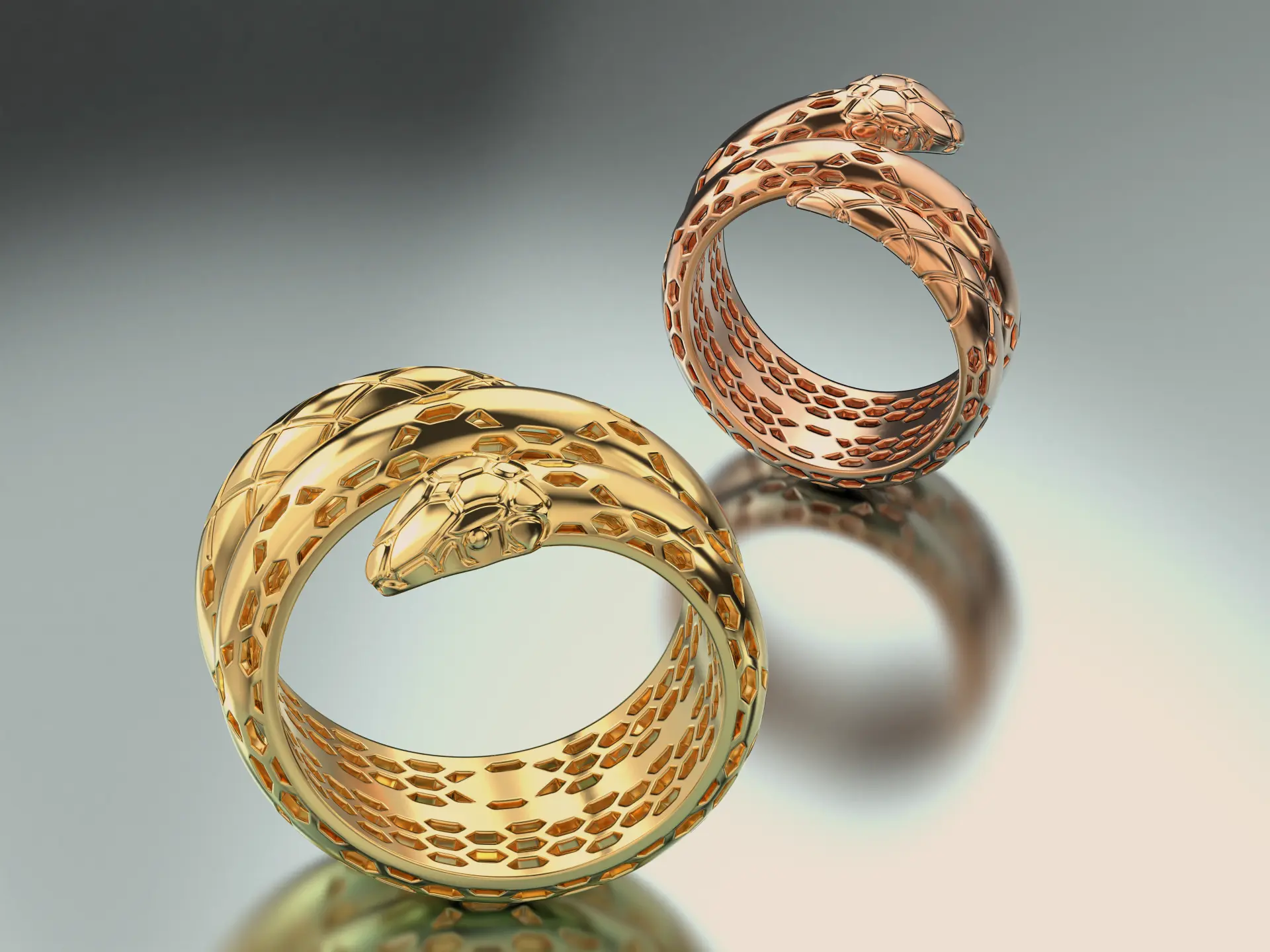 Кольцо Змеи 17 18 и 19 размеры