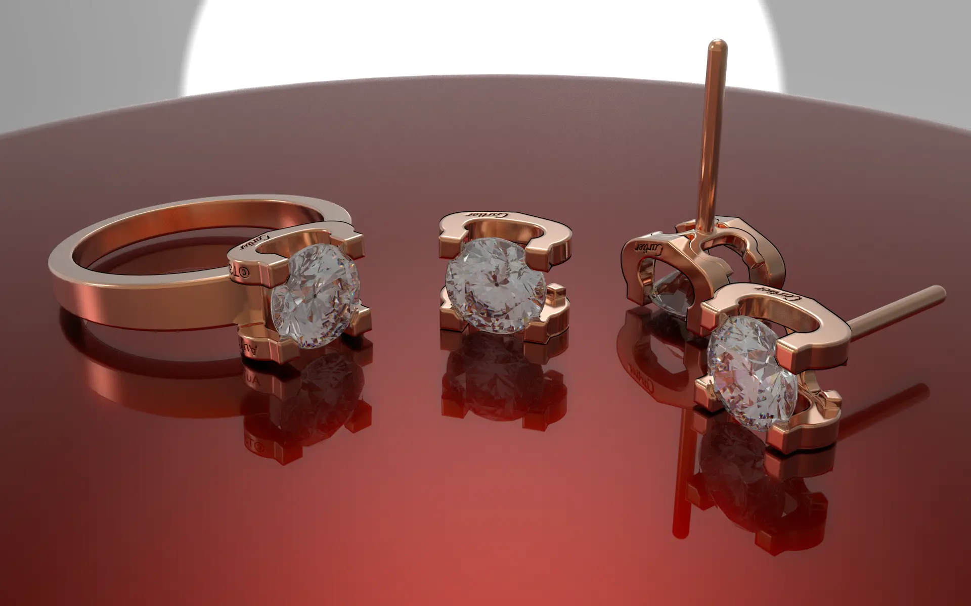 Комплект из колец, серег и ожерелий Screw