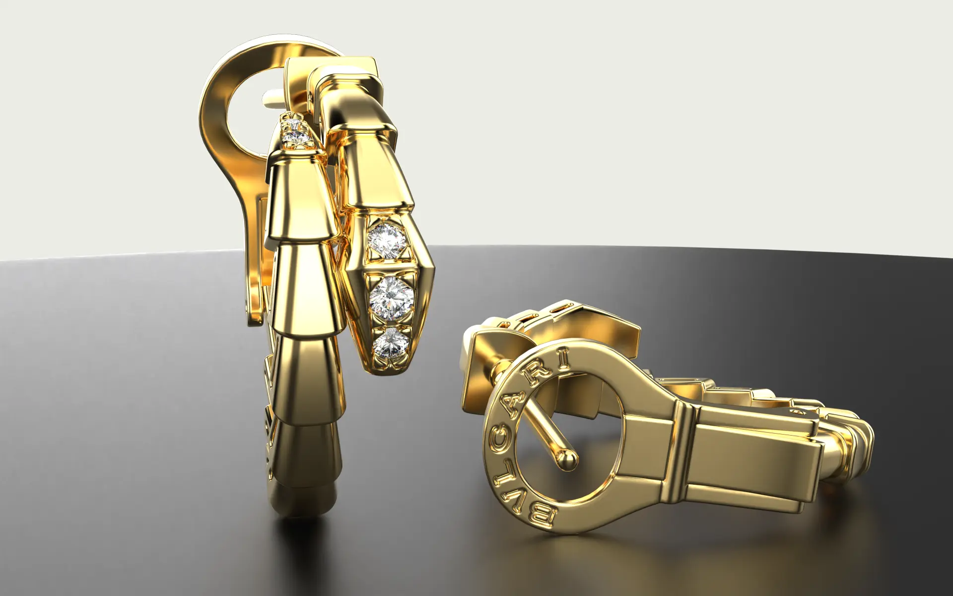 Серьги Bvlgari - Serpenti Viper с бриллиантами