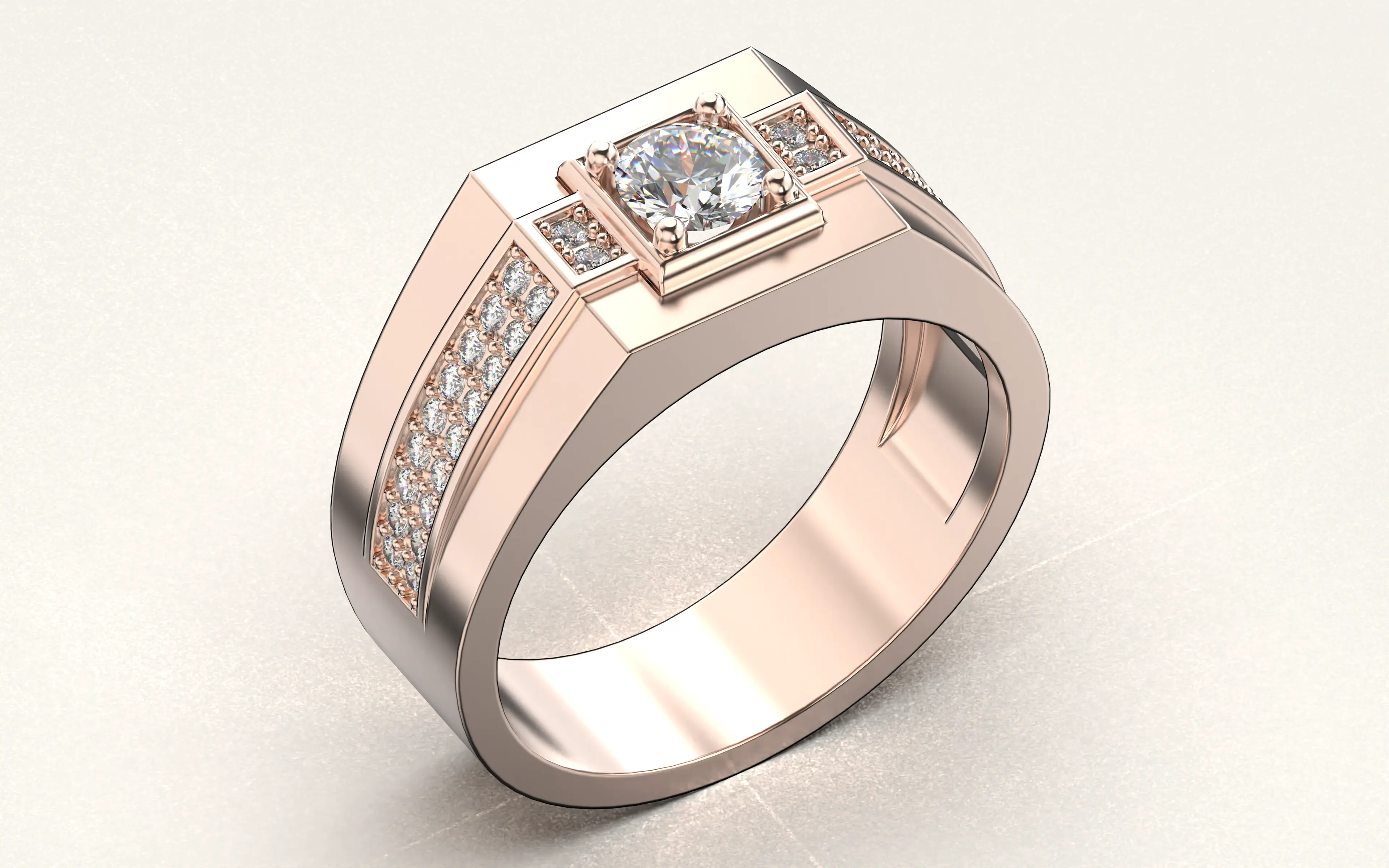 Кольцо Мужской Перстень ( Печатка ) 011