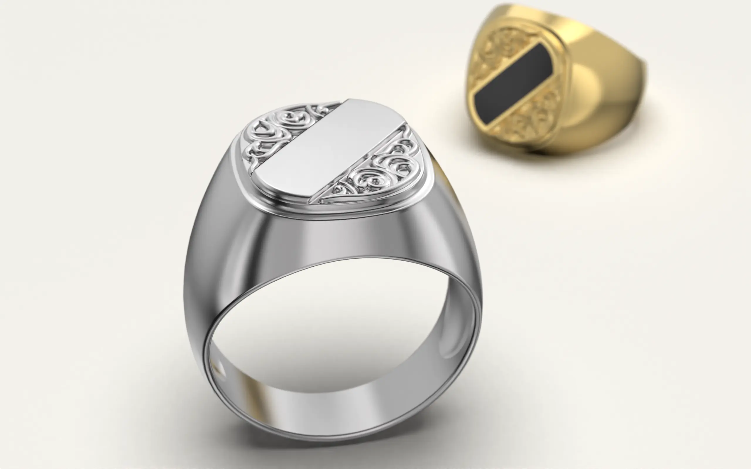 Кольцо Мужской Перстень ( Печатка ) 014